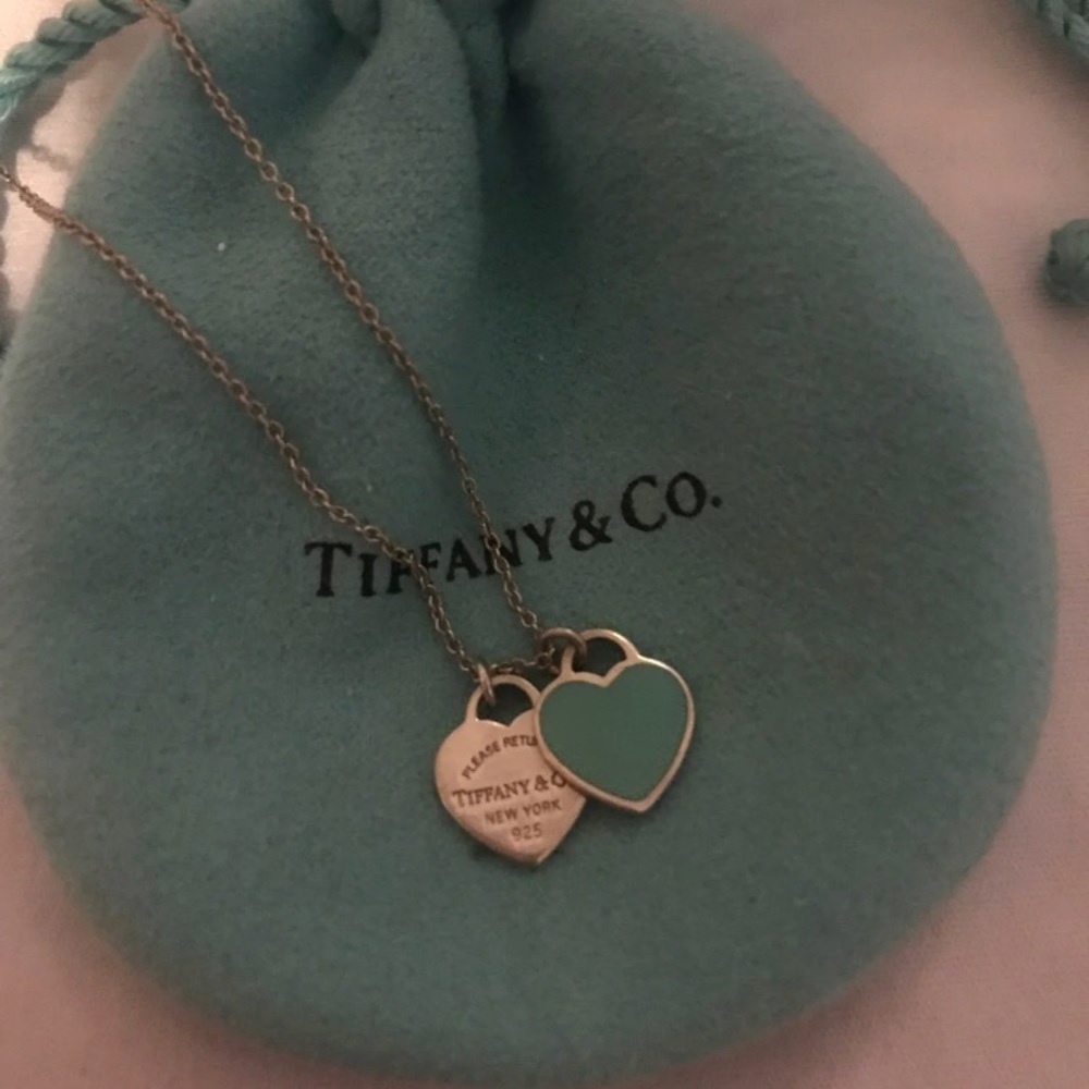 Tiffany Mini Double Heart Tag Pendant